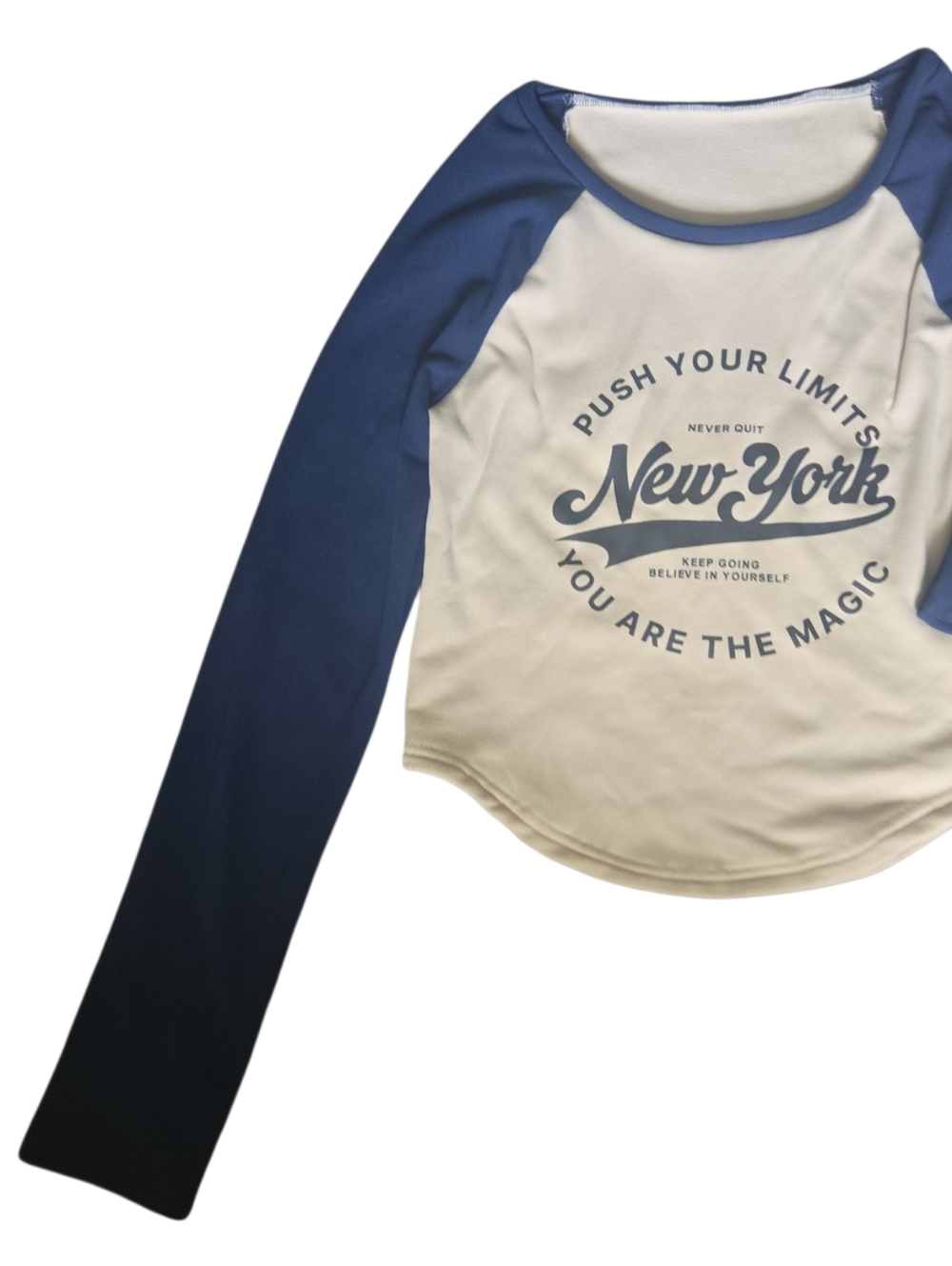 Graphic Raglan Long Sleeve Top - New York Script - XL